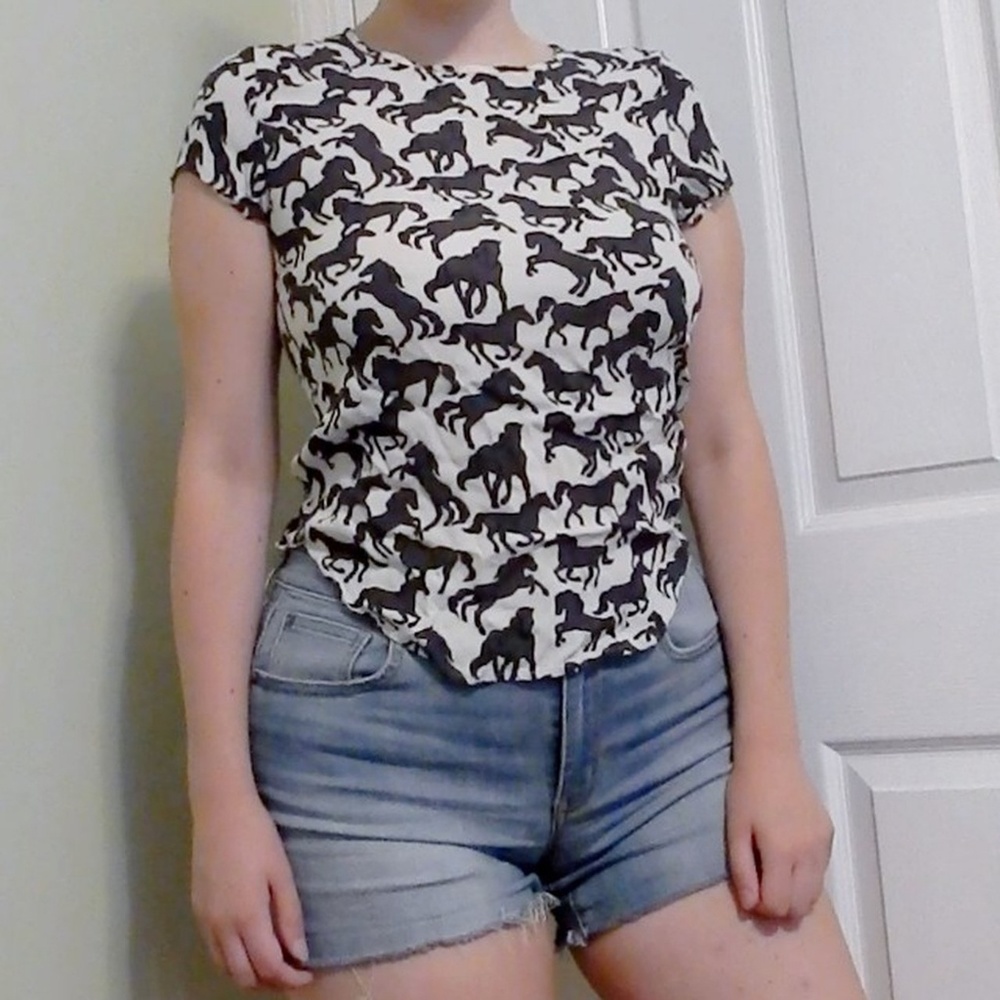 H&M Horse Pattern Blouse